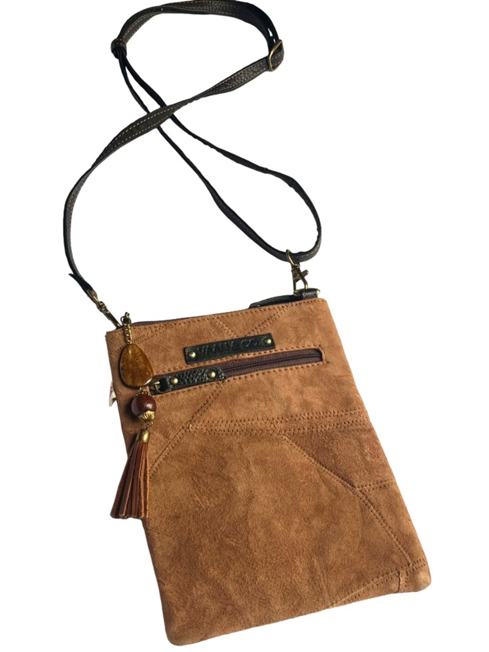 Boho Patchwork Suede Tassel Purse